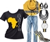 African Queen Black, Yellow and White Design - S-AJU