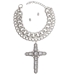 Chunky Silver Necklace Jumbo Cross - 